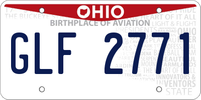 OH license plate GLF2771