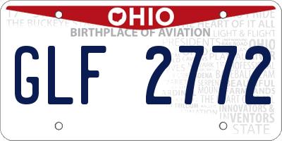 OH license plate GLF2772