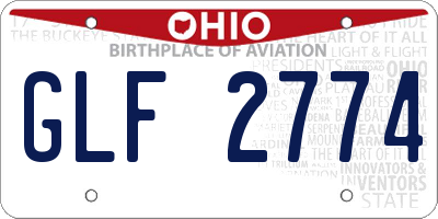 OH license plate GLF2774