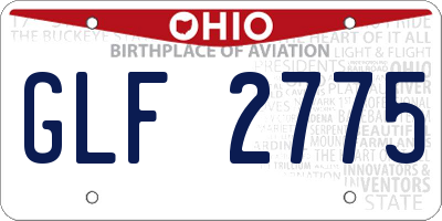 OH license plate GLF2775