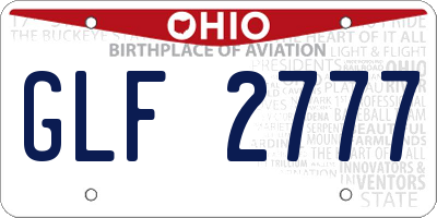 OH license plate GLF2777