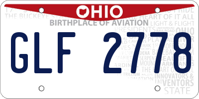 OH license plate GLF2778