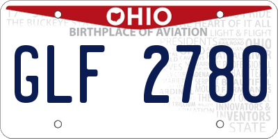 OH license plate GLF2780