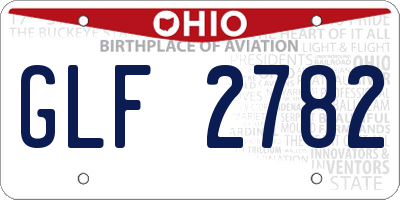 OH license plate GLF2782