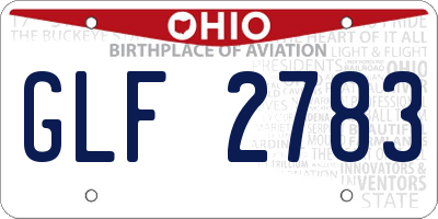OH license plate GLF2783
