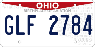 OH license plate GLF2784