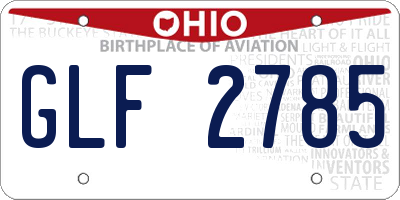 OH license plate GLF2785