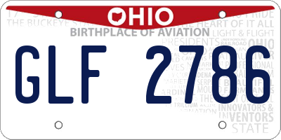OH license plate GLF2786