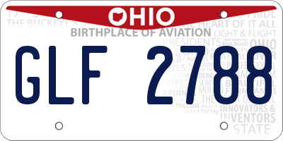 OH license plate GLF2788