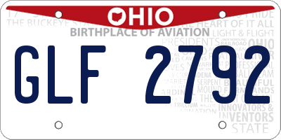 OH license plate GLF2792