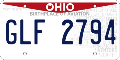 OH license plate GLF2794