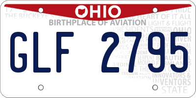 OH license plate GLF2795