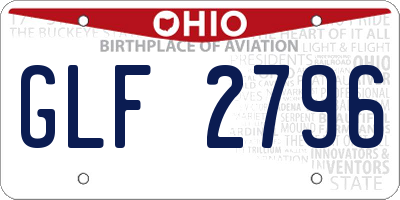 OH license plate GLF2796