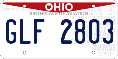 OH license plate GLF2803