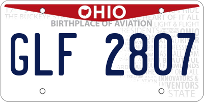 OH license plate GLF2807