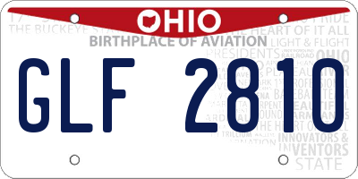 OH license plate GLF2810