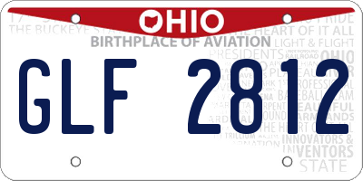 OH license plate GLF2812