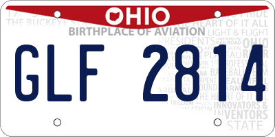 OH license plate GLF2814