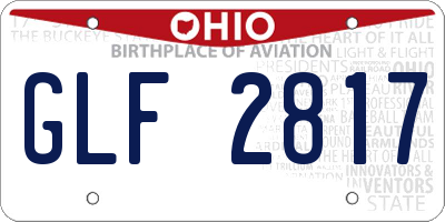OH license plate GLF2817