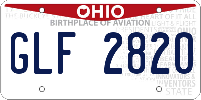 OH license plate GLF2820