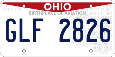 OH license plate GLF2826