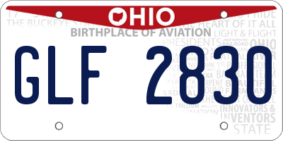 OH license plate GLF2830
