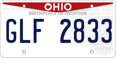 OH license plate GLF2833
