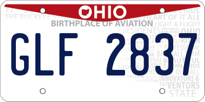 OH license plate GLF2837