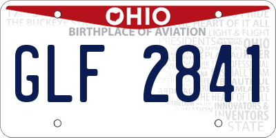 OH license plate GLF2841