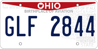 OH license plate GLF2844
