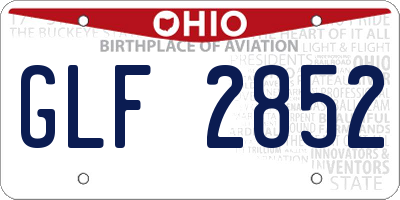 OH license plate GLF2852