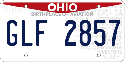 OH license plate GLF2857
