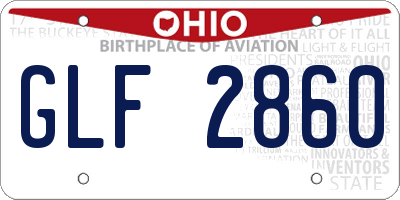 OH license plate GLF2860