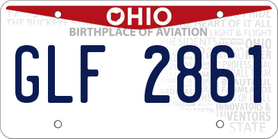 OH license plate GLF2861
