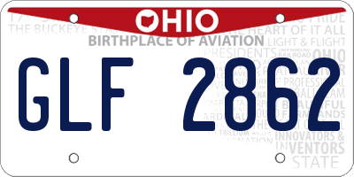 OH license plate GLF2862