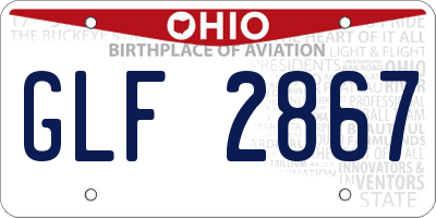 OH license plate GLF2867