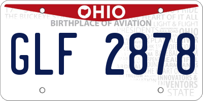OH license plate GLF2878