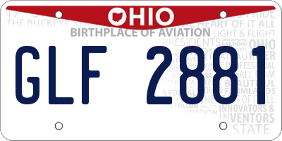 OH license plate GLF2881