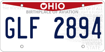 OH license plate GLF2894