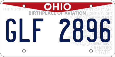 OH license plate GLF2896
