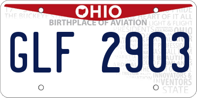 OH license plate GLF2903