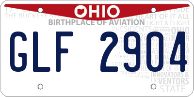 OH license plate GLF2904