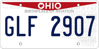 OH license plate GLF2907