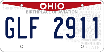 OH license plate GLF2911