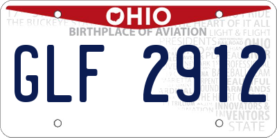 OH license plate GLF2912