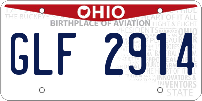OH license plate GLF2914