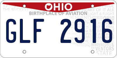 OH license plate GLF2916