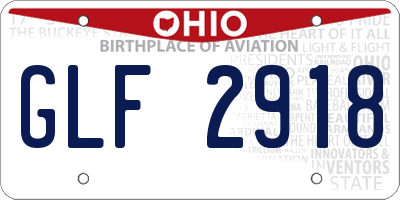 OH license plate GLF2918