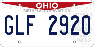 OH license plate GLF2920