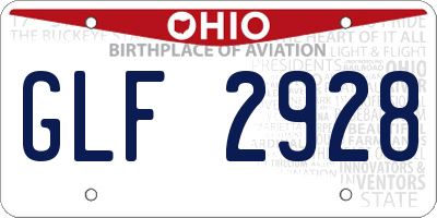 OH license plate GLF2928